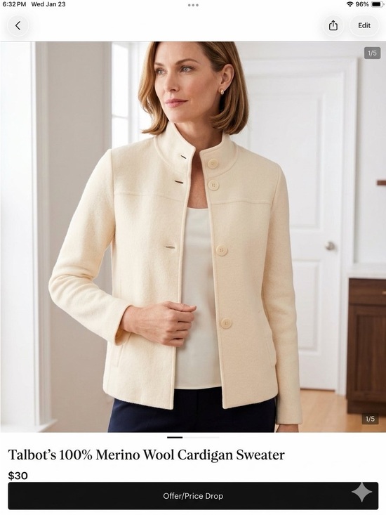 Sweaters - Talbot’s 100% Merino Wool Cardigan Sweater
